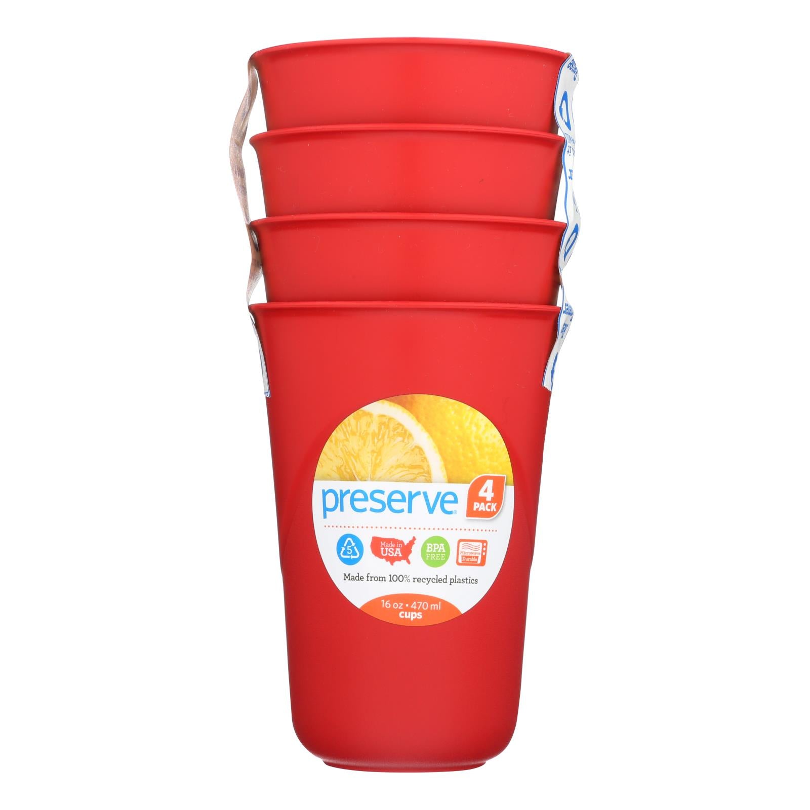Preserve Everyday Cups - Pepper Red - Case Of 8 - 4 Packs - GreatEagleInc