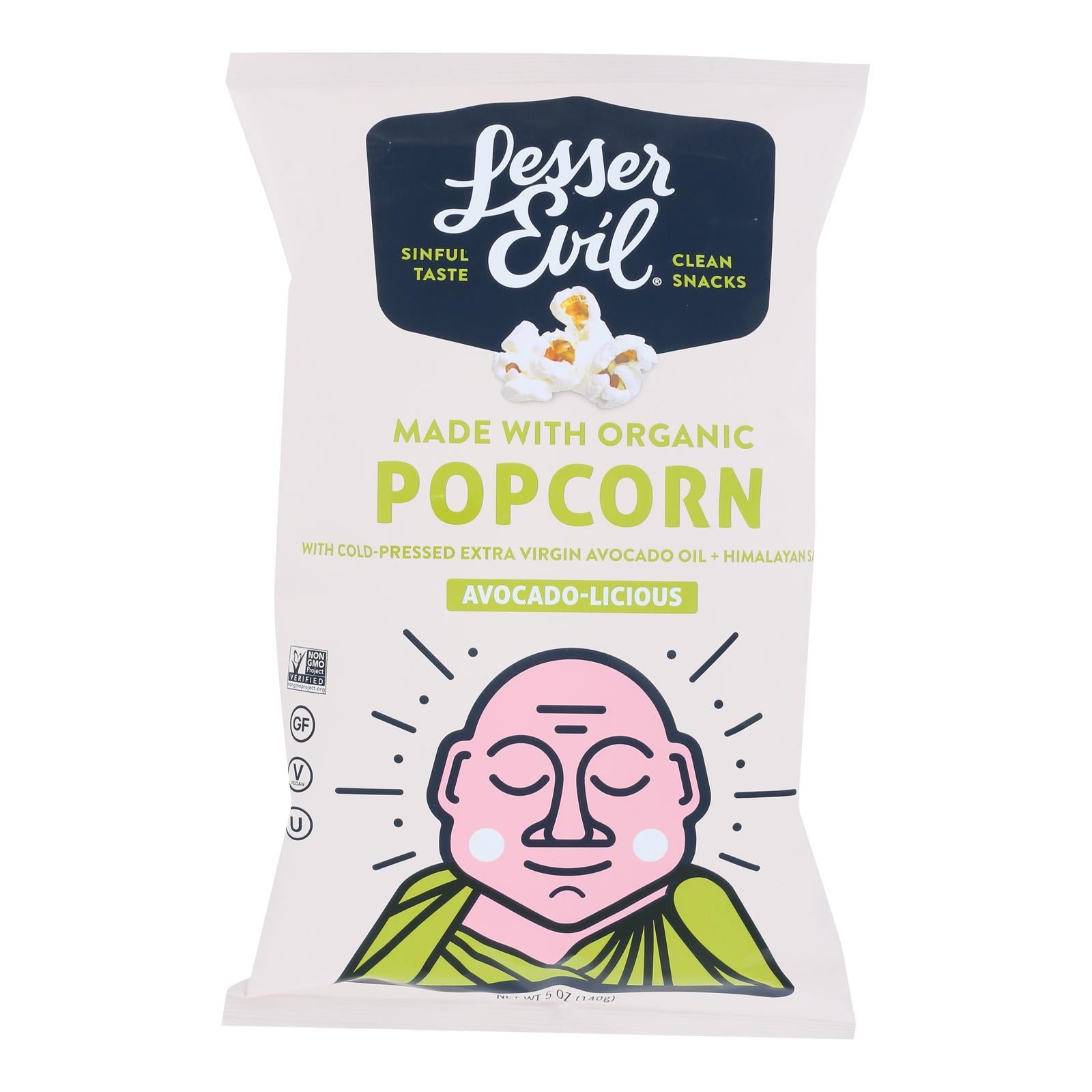 Lesser Evil - Popcorn Avocado-licious - Case Of 12-4.6 Oz - GreatEagleInc