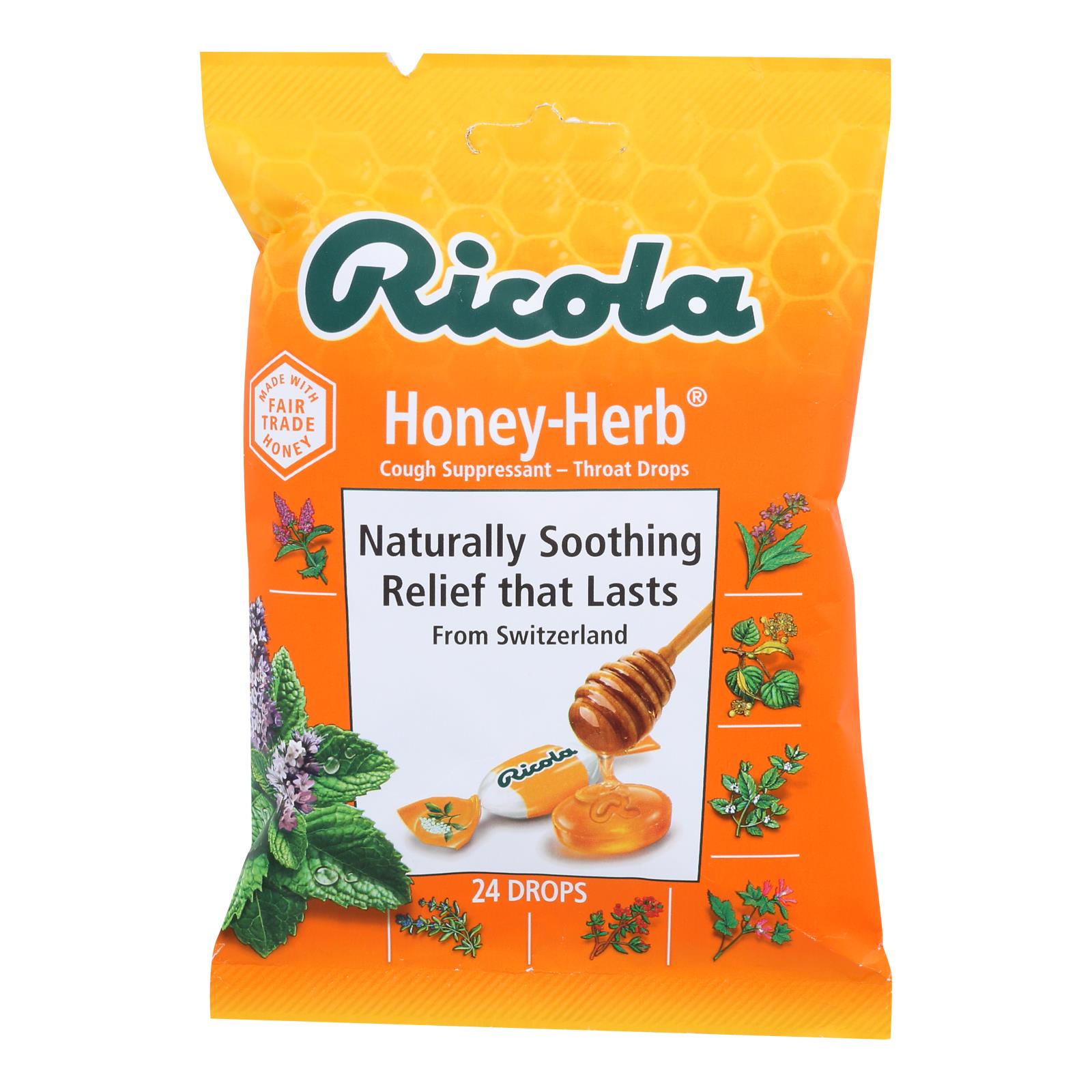 Ricola - Cough Drop Honey Herb - Case Of 8-24 Ct - GreatEagleInc