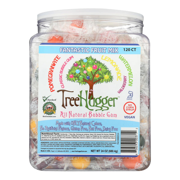 Treehugger Natural Bubble Gum Fantastic Fruit Mix  - Case Of 120 - Ct - GreatEagleInc