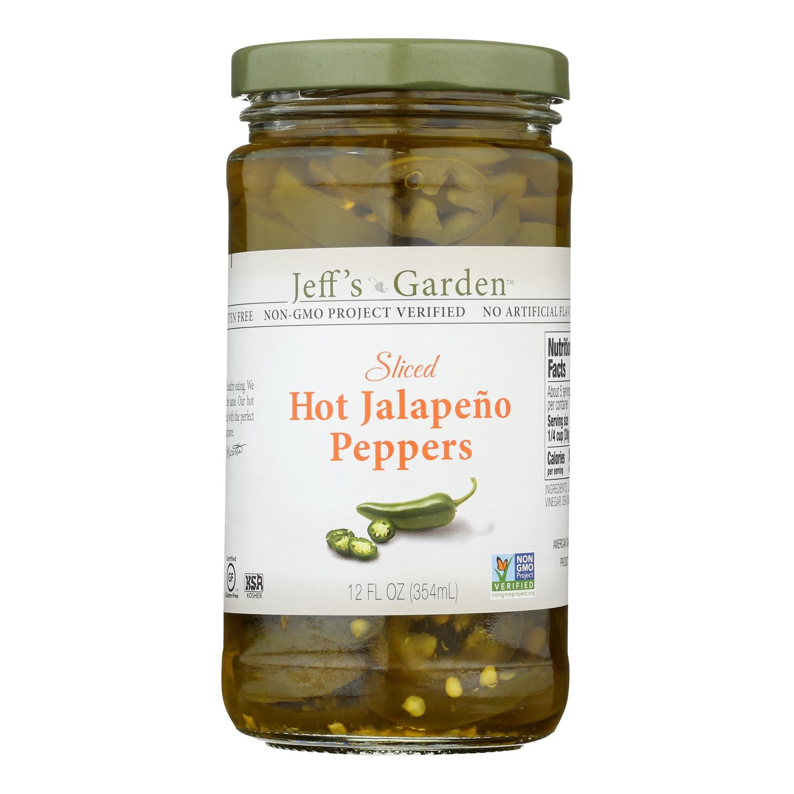 Jeff's Garden - Jalapeno Peppers Hot Slcd - Case Of 6-12 Fz - GreatEagleInc