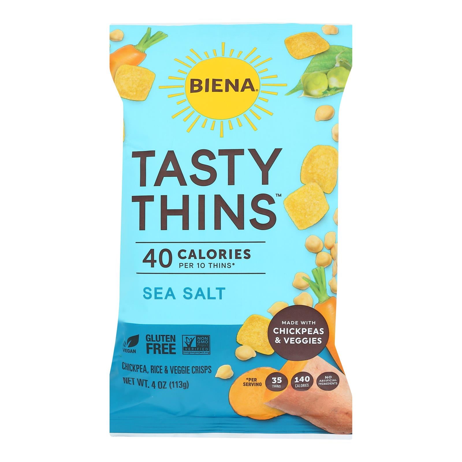 Biena Llc - Tasty Thins Sea Salt - Case Of 12-4 Oz - GreatEagleInc