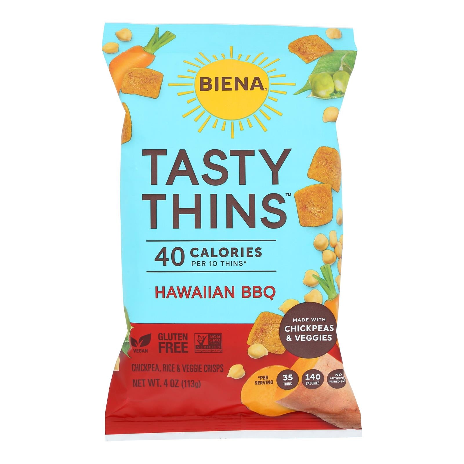Biena Llc - Tasty Thins Hawaiian Bbq - Case Of 12-4 Oz - GreatEagleInc