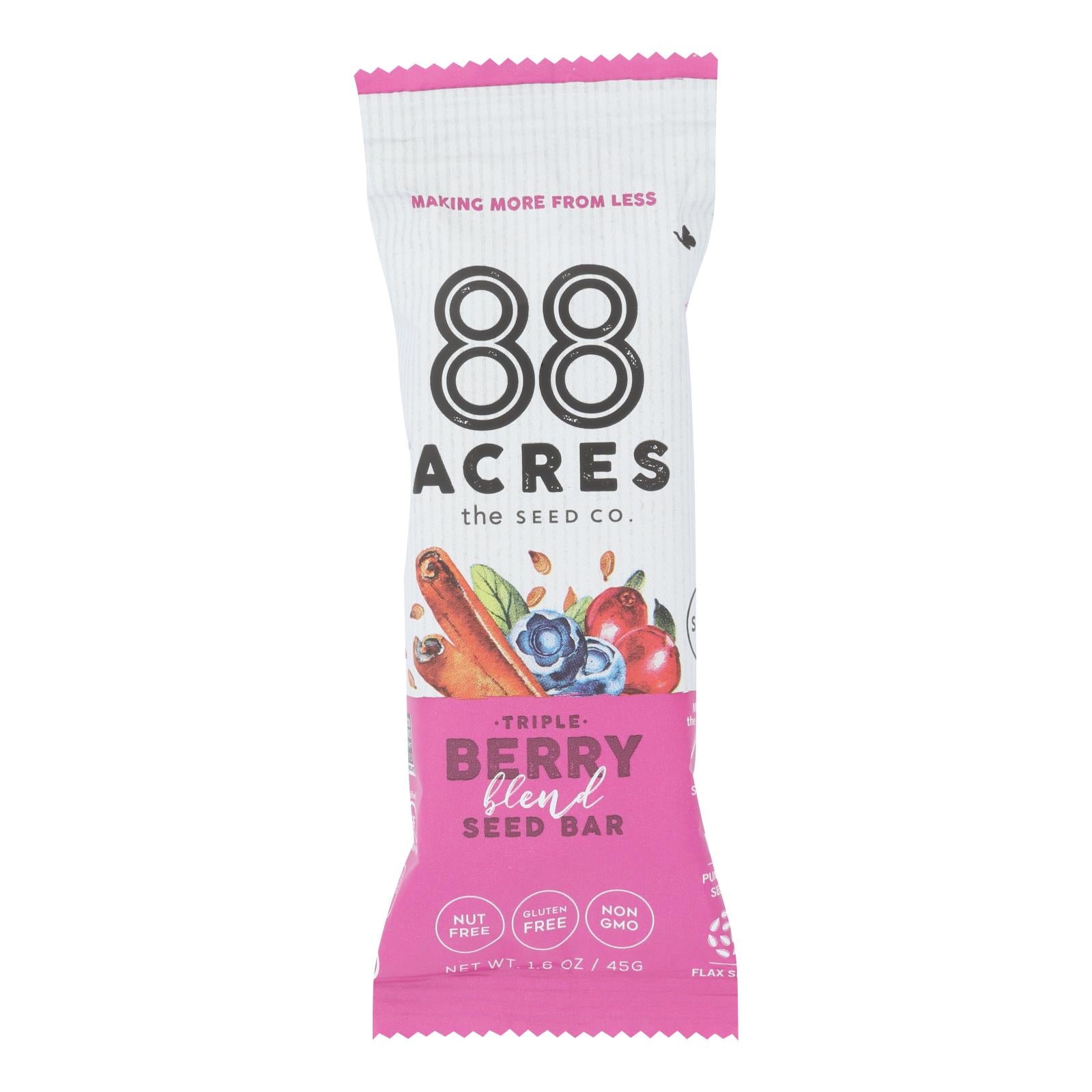 88 Acres - Bars - Triple Berry - Case Of 9 - 1.6 Oz. - GreatEagleInc