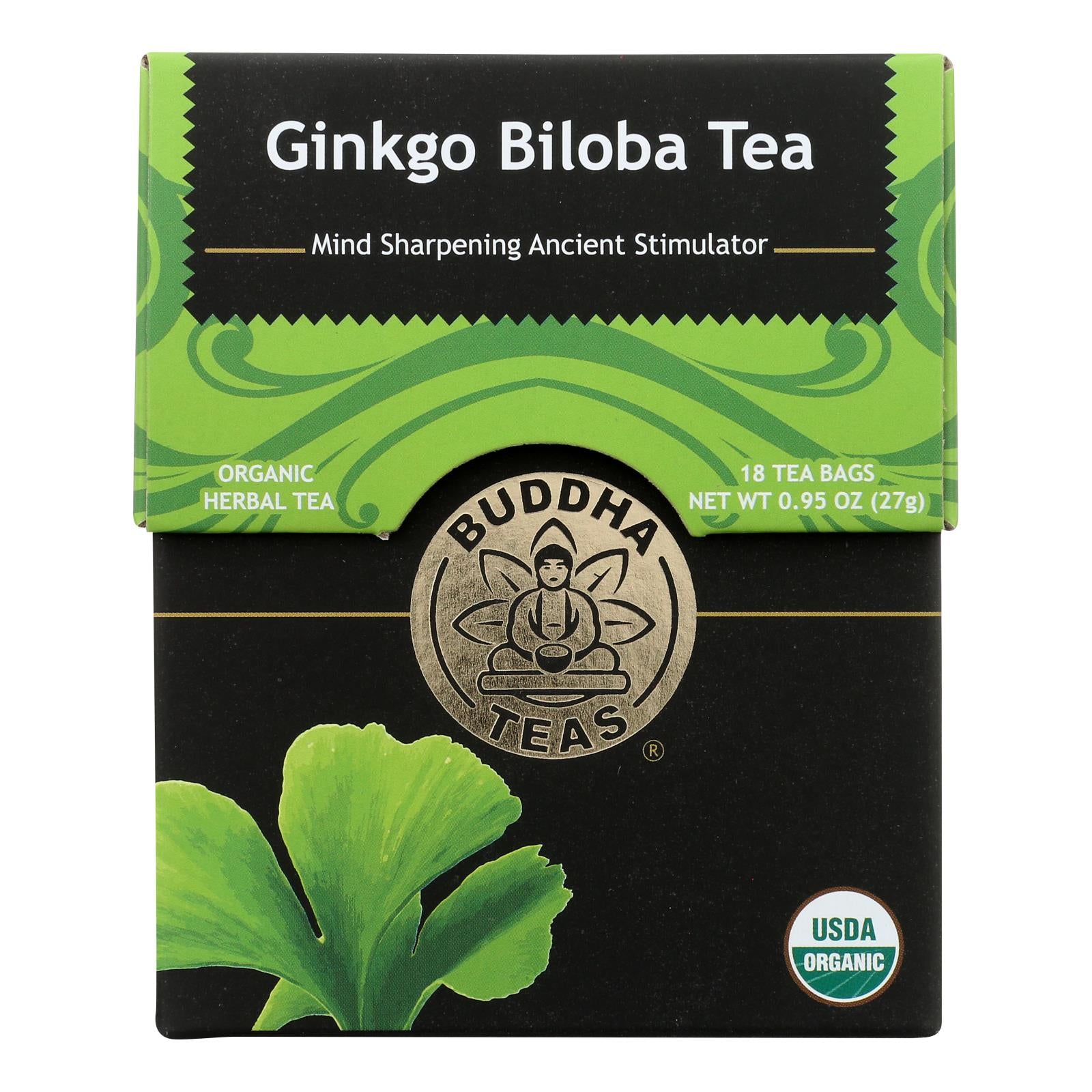 Buddha Teas - Organic Tea - Gingko Biloba - Case Of 6 - 18 Count - GreatEagleInc