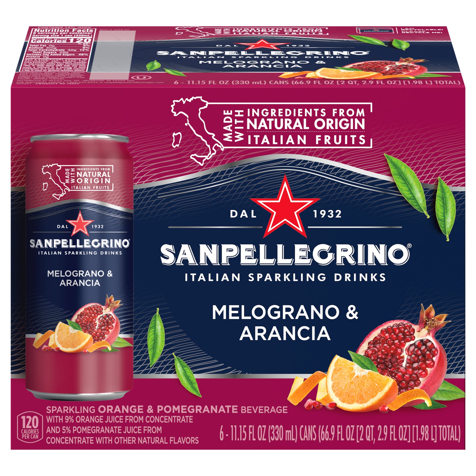 San Pellegrino - Sparkling Beverage Melgrno & Arncia - Case Of 4-6/11.15z - GreatEagleInc