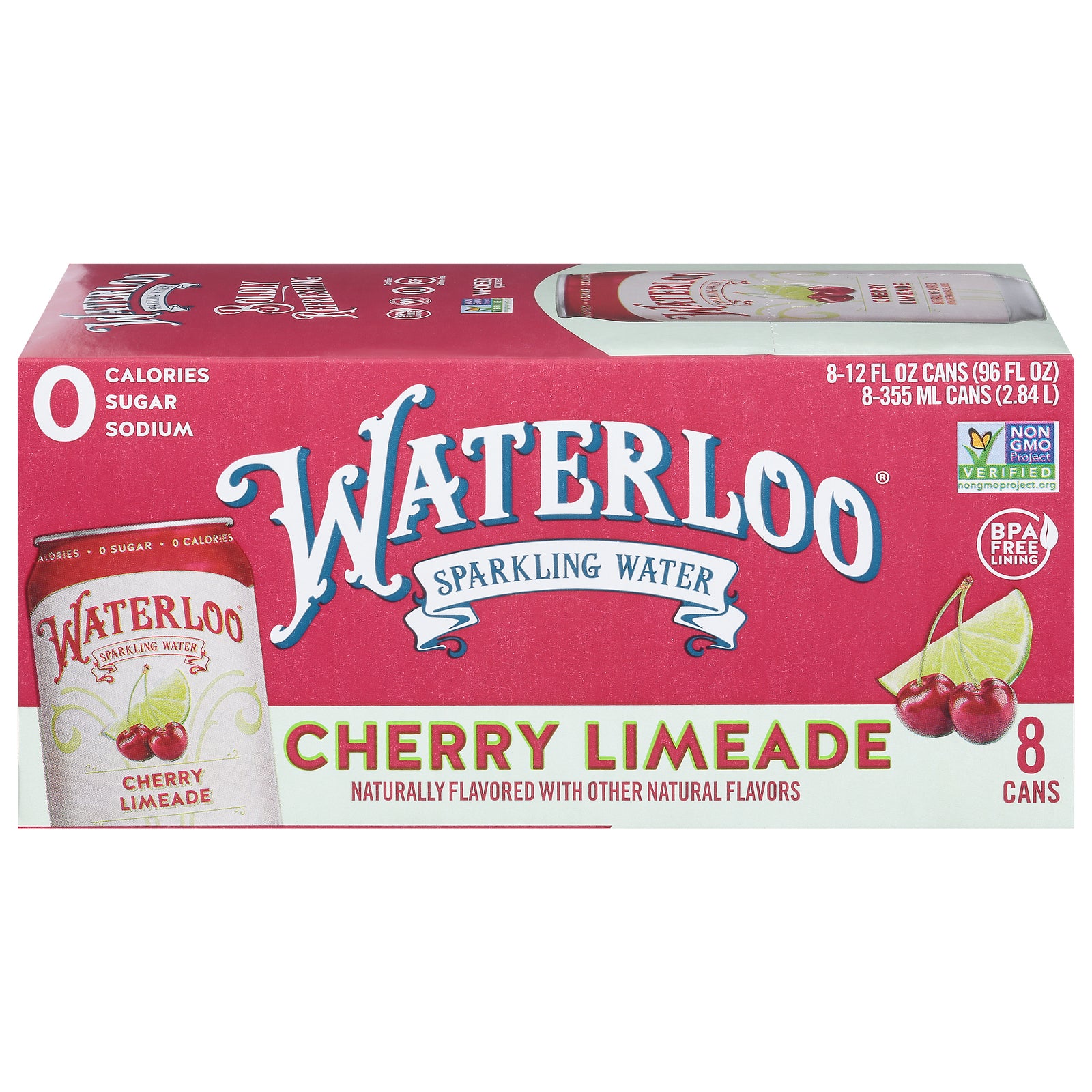 Waterloo - Spk Water Cherry Limeade - Case Of 3-8/12 Fz - GreatEagleInc