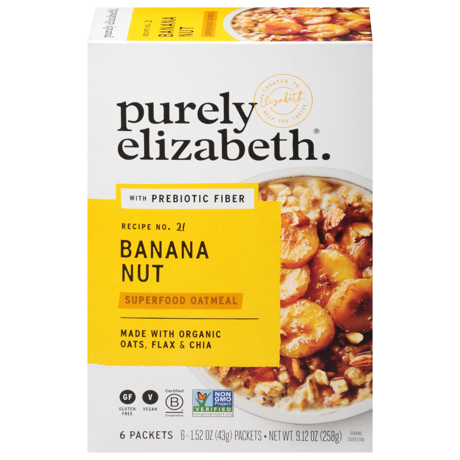 Purely Elizabeth - Sugar Free Oatmeal Banana Nut - Case Of 6-9.12 Oz - GreatEagleInc