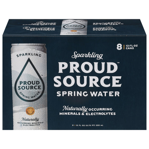 Proud Source - Water Spring Sparkling - Case Of 3-8/12 Fz - GreatEagleInc