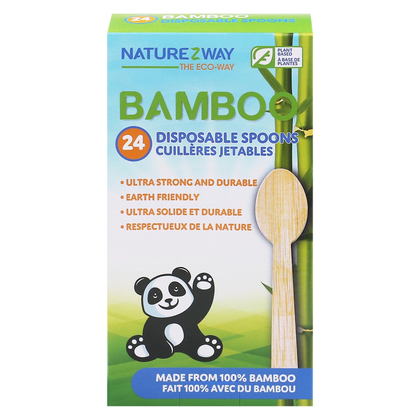 Naturezway - Dispbl Spoon Bamboo 24 Ct - Case Of 24-24 Ct - GreatEagleInc