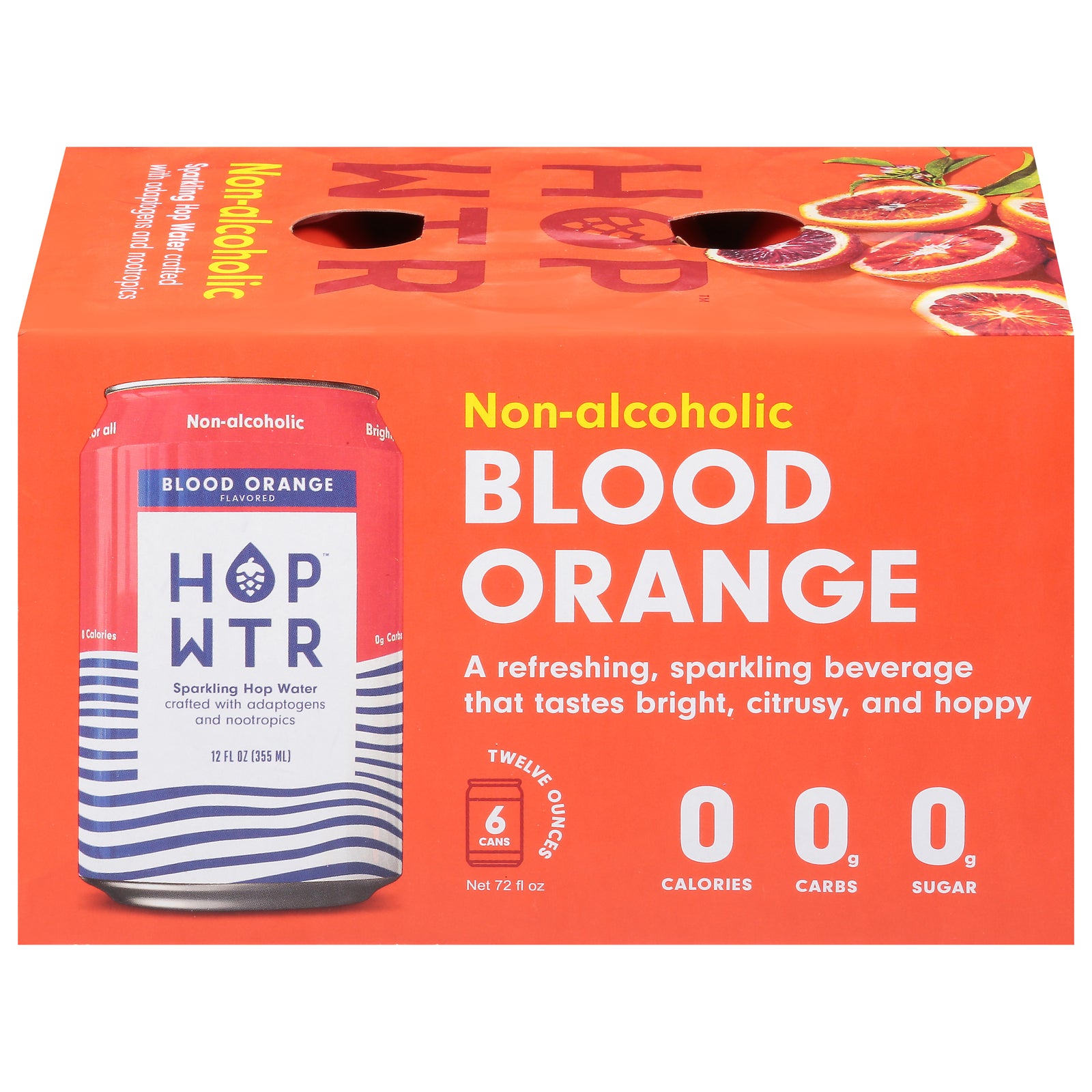 Hop Water - Hop Water Spk Bld Orng 6pk - Case Of 4-6/12 Fz - GreatEagleInc