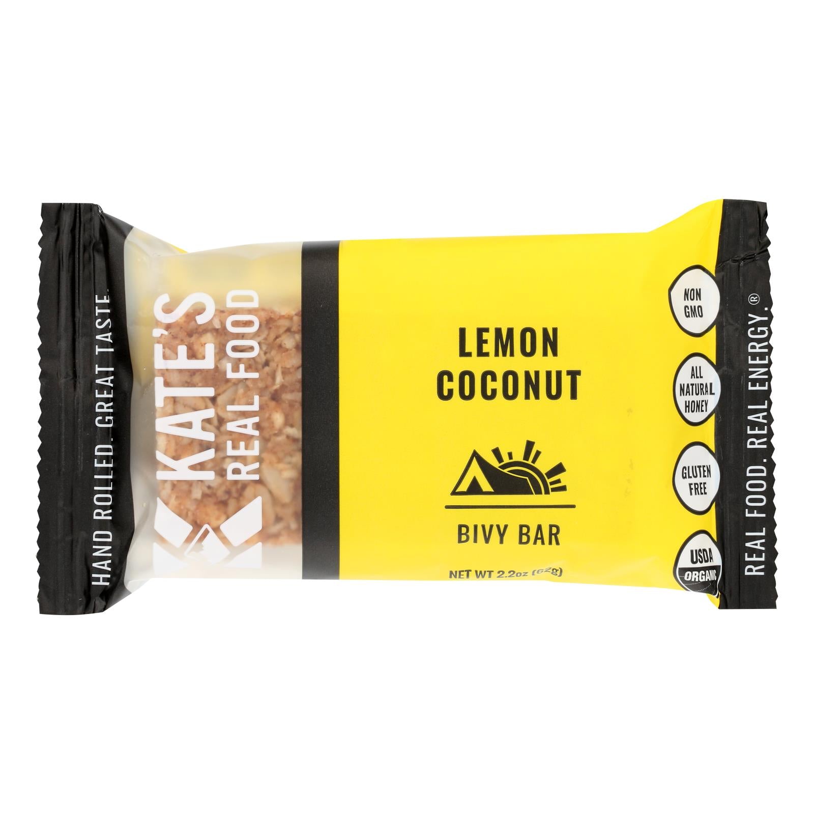 Kate's Real Food - Bar Organic Bivy Lemon Coconut - Case Of 12 - 2.2 Oz - GreatEagleInc