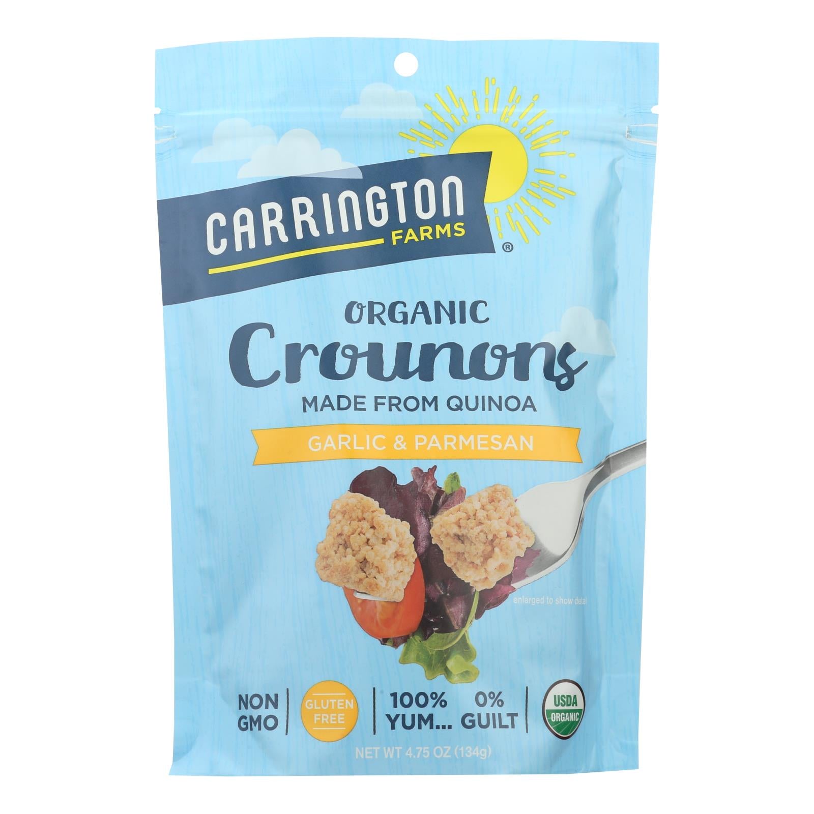Carrington Farms® Organic Crounons Garlic & Parmesan - Case Of 6 - 4.75 Oz - GreatEagleInc