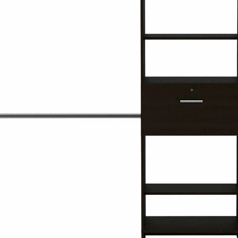 118" Black Wood Closet System Homeroots Office