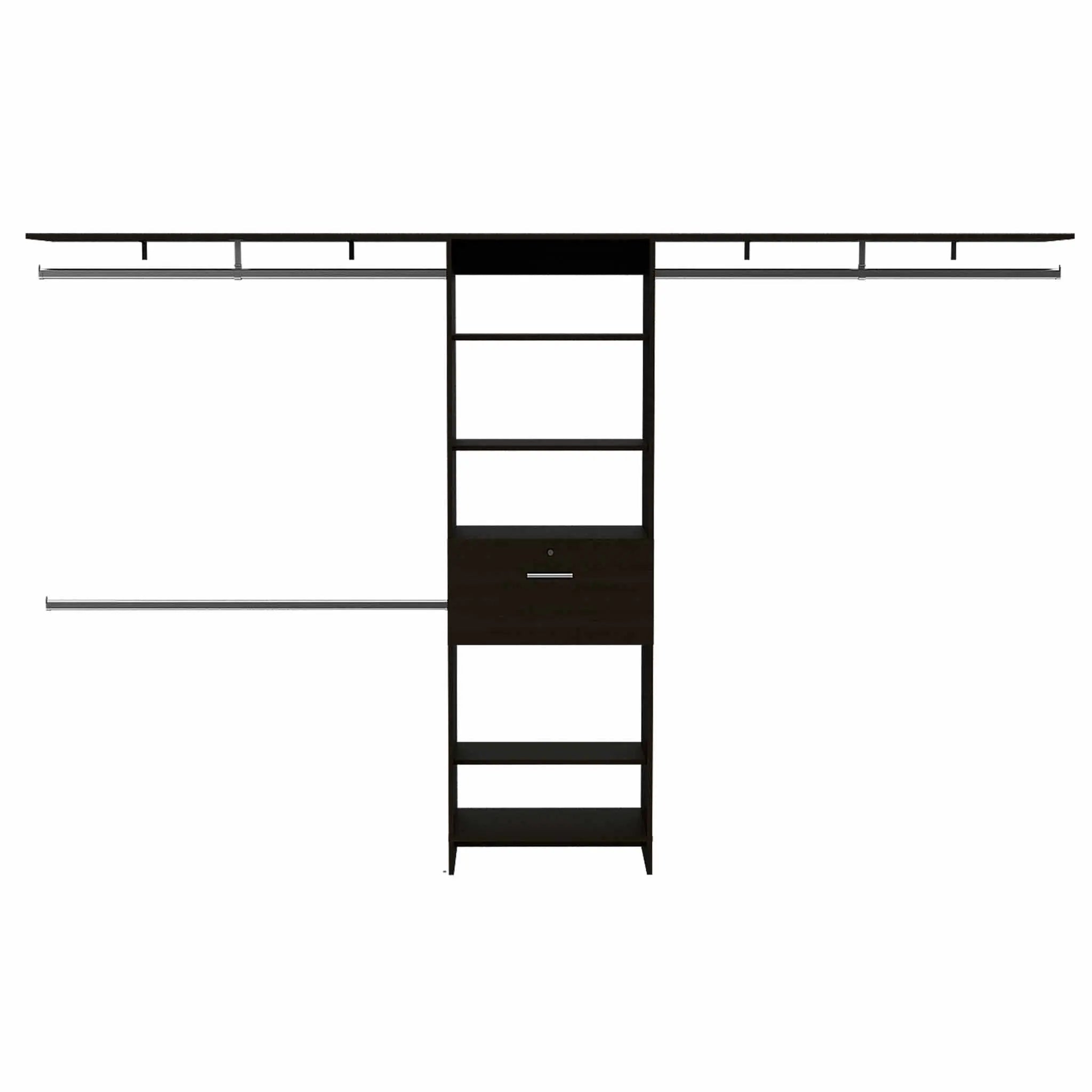 118" Black Wood Closet System Homeroots Office