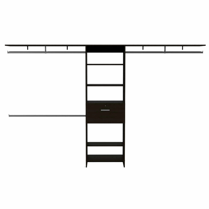 118" Black Wood Closet System Homeroots Office