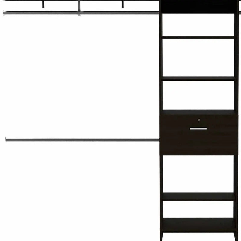 118" Black Wood Closet System Homeroots Office