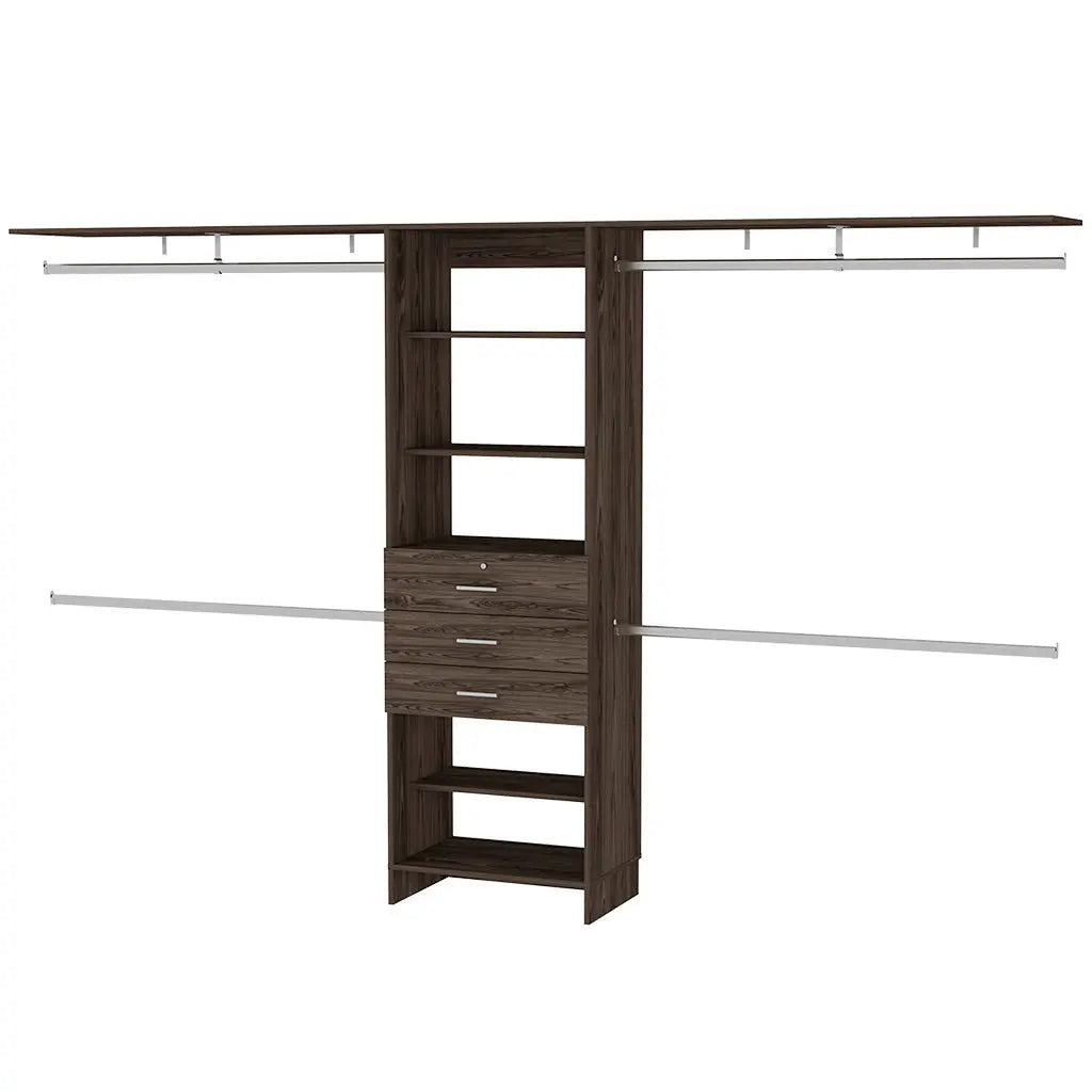 118" Dark Brown Wood Closet System Homeroots Office