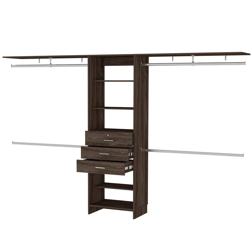 118" Dark Brown Wood Closet System Homeroots Office