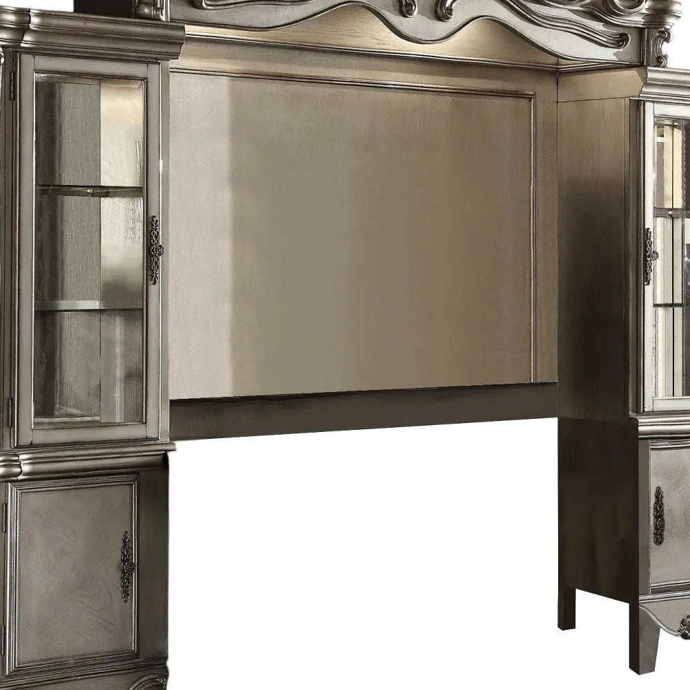 118" Platinum Solid Wood Floating Mount Entertainment Center Homeroots Living Room