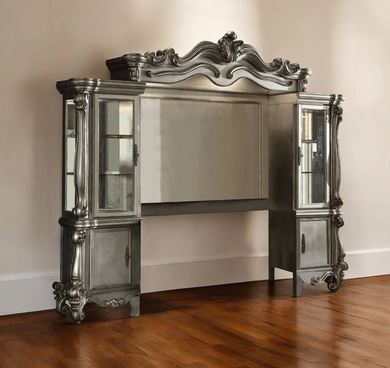 118" Platinum Solid Wood Floating Mount Entertainment Center Homeroots Living Room