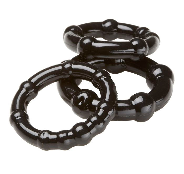 Cloud 9 Cockring Combo Beaded Black - GreatEagleInc