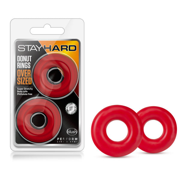 Stay Hard Donut Rings Red Oversized - GreatEagleInc
