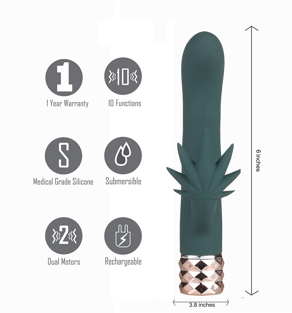 Kusha 10 Function Rechargeable Silicone Cannabis Rabbit - Adult Products