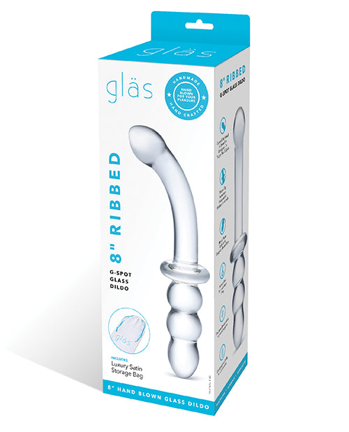 Glas 8" Ribbed G-spot Glass Dildo Default Title