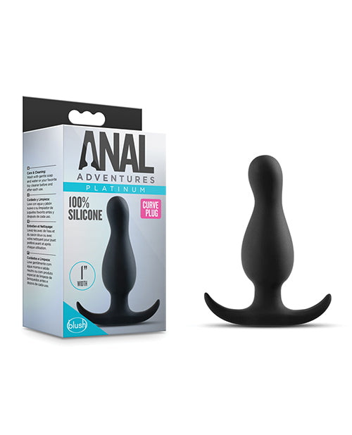 Anal Adventures Platinum Curve Plug Black Default Title