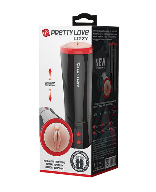 Pretty Love Ozzy Thrusting Male Masturbator W/flesh Sleeve - Black - GreatEagleInc
