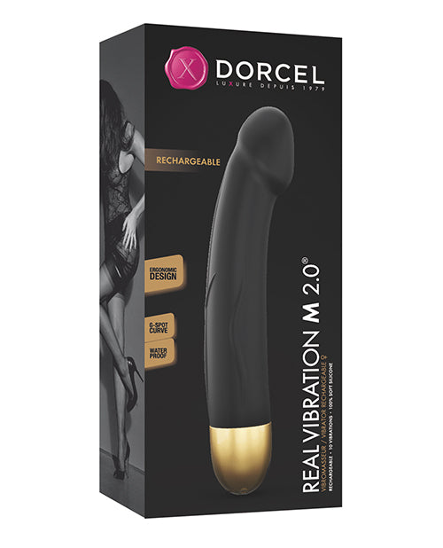 Dorcel Real Vibration M 8.6" Rechargeable Vibrator 2.0 - Black/gold - GreatEagleInc