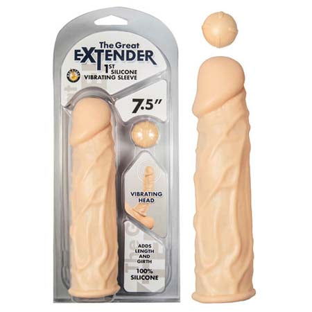 The Great Extender 1st Silicone Vibrating Sleeve 7.5 In