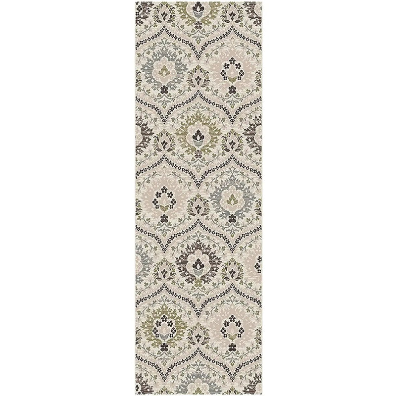 11' Black Ivory And Gray Floral Runner Rug Homeroots Home Decor