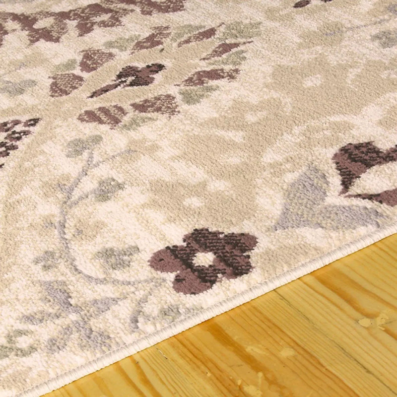11' Black Ivory And Gray Floral Runner Rug Homeroots Home Decor