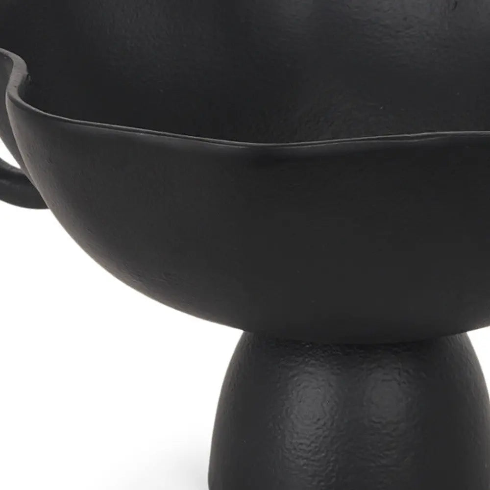 11" Black Metal Round Pedestal Centerpiece Bowl Homeroots Kitchen & Dining