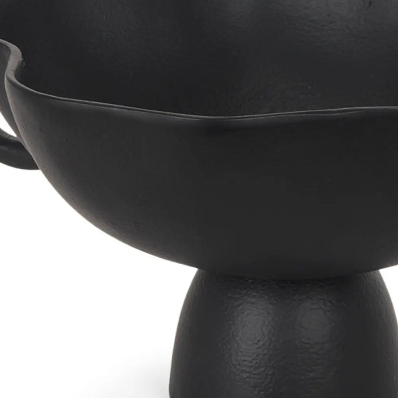 11" Black Metal Round Pedestal Centerpiece Bowl Homeroots Kitchen & Dining
