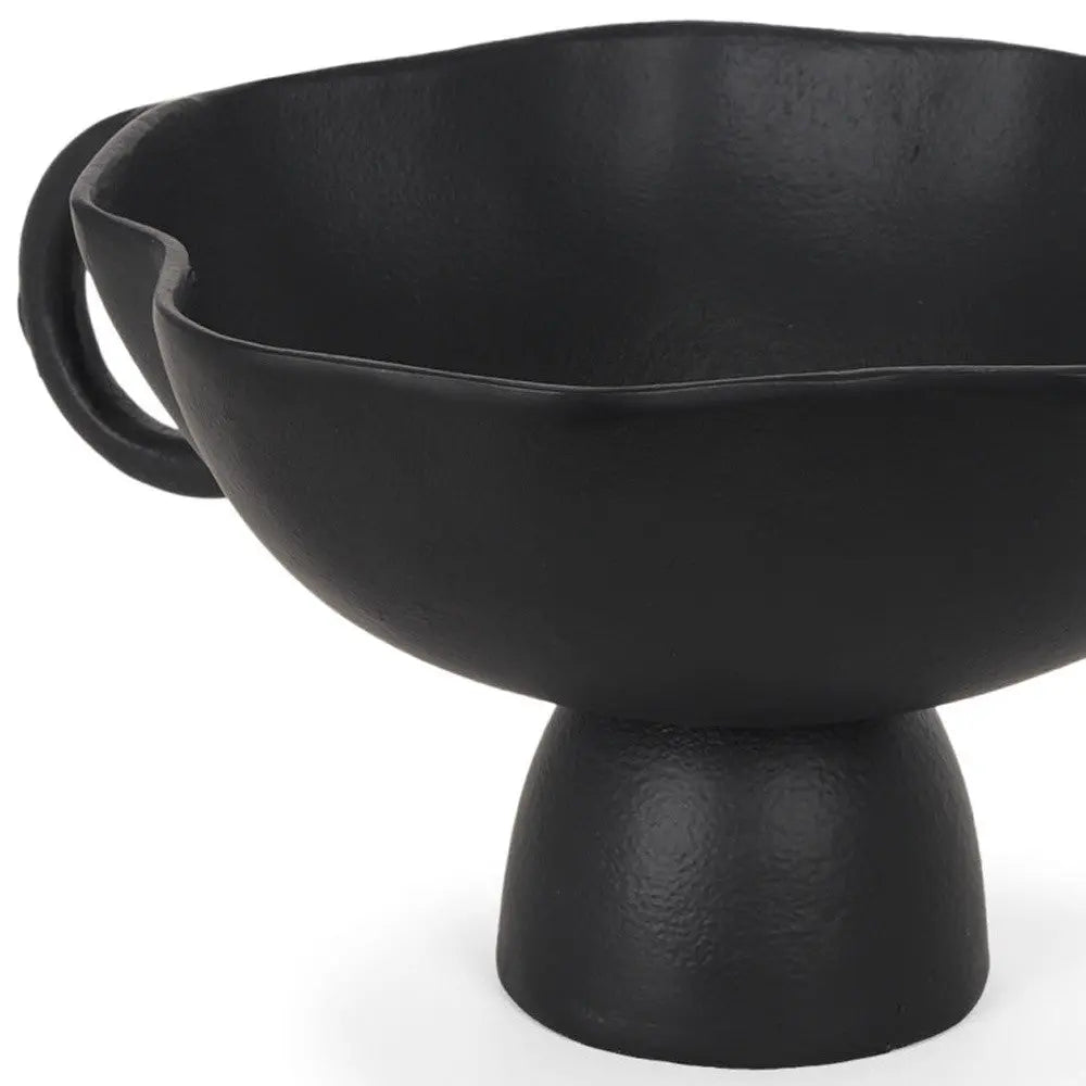 11" Black Metal Round Pedestal Centerpiece Bowl Homeroots Kitchen & Dining