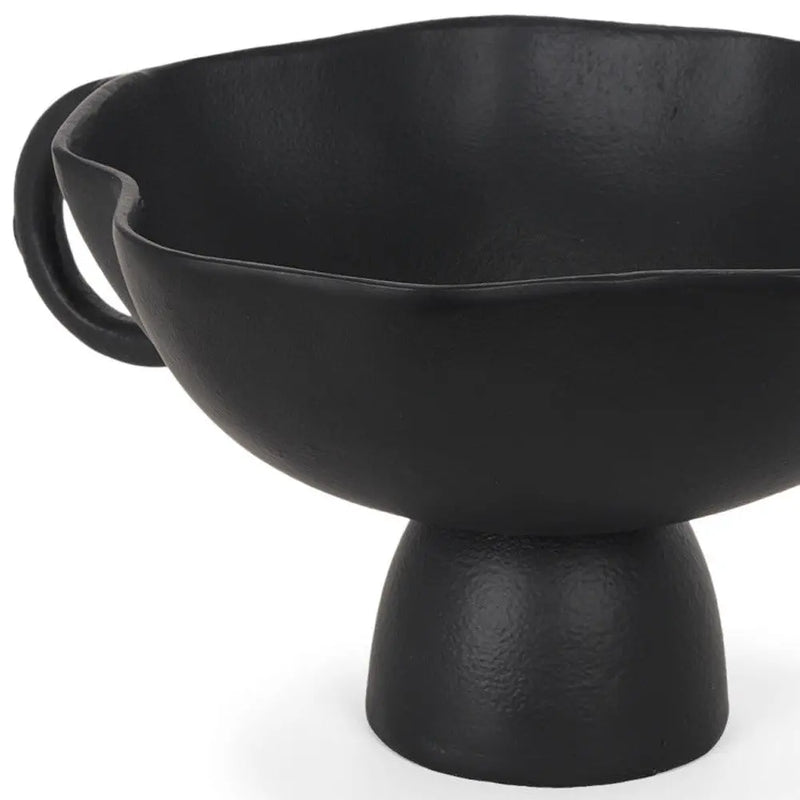 11" Black Metal Round Pedestal Centerpiece Bowl Homeroots Kitchen & Dining