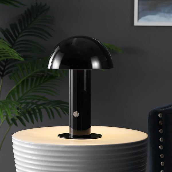 11" Black Novelty USB Table Lamp With Globe Shade Homeroots Lighting