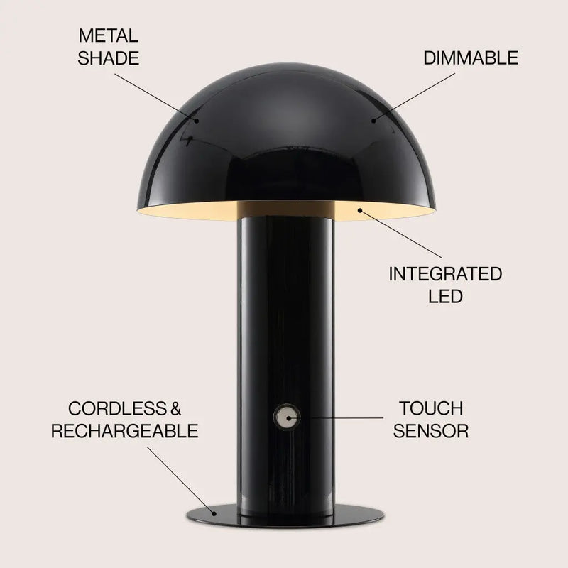 11" Black Novelty USB Table Lamp With Globe Shade Homeroots Lighting
