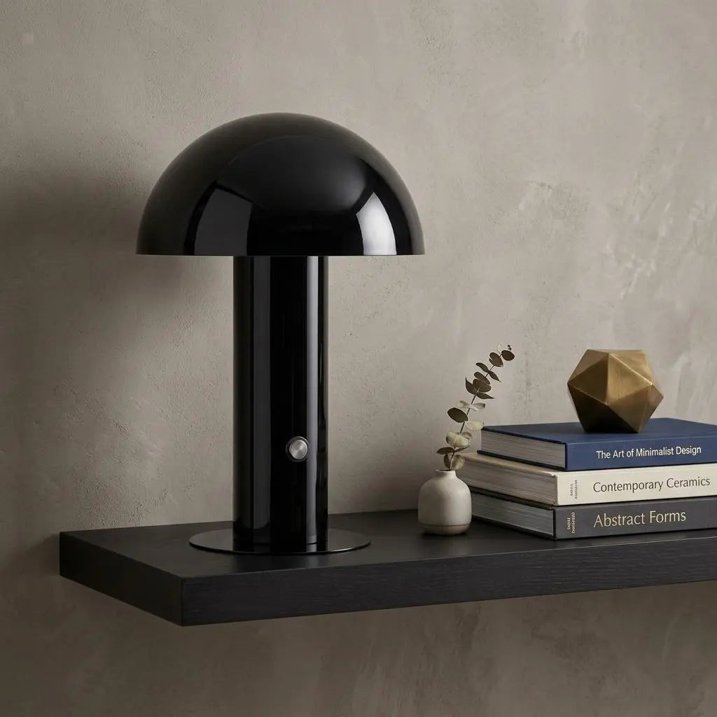 11" Black Novelty USB Table Lamp With Globe Shade Homeroots Lighting