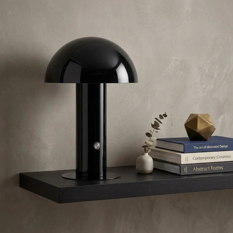 11" Black Novelty USB Table Lamp With Globe Shade Homeroots Lighting