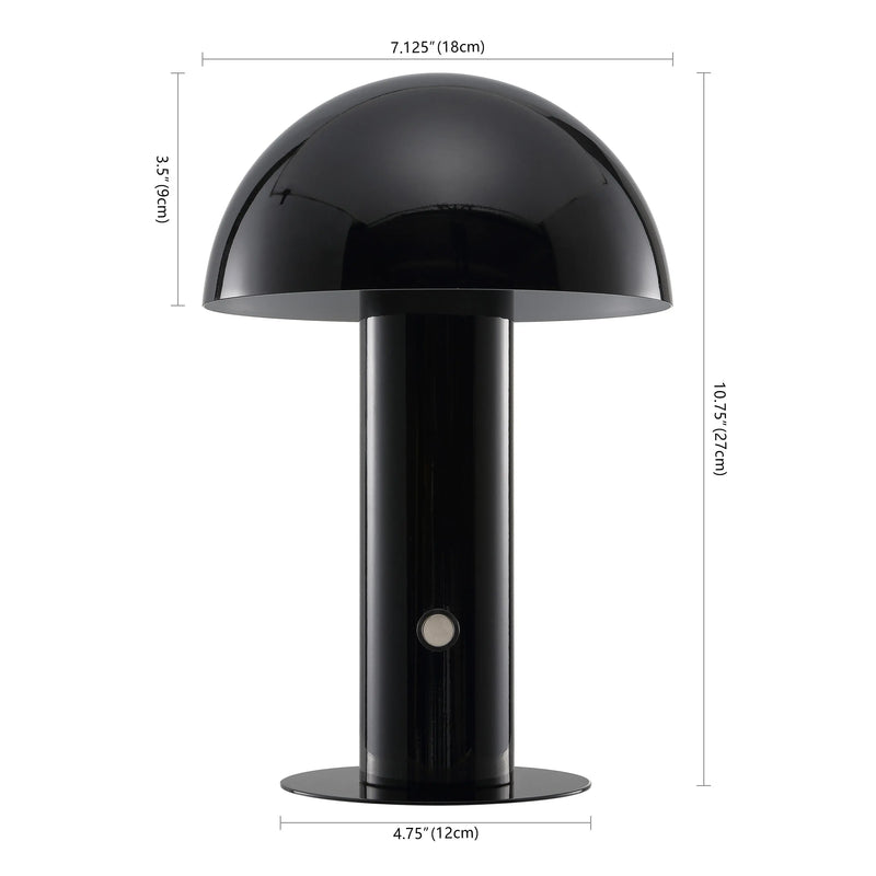 11" Black Novelty USB Table Lamp With Globe Shade Homeroots Lighting
