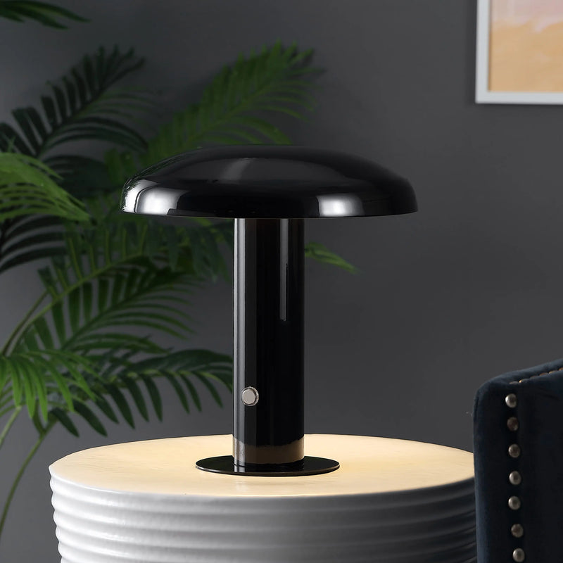 11" Black Novelty USB Table Lamp With Globe Shade Homeroots Lighting