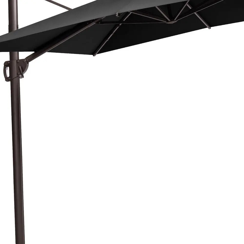 11' Black Polyester Round Tilt Cantilever Patio Umbrella With Stand Homeroots Outdoor