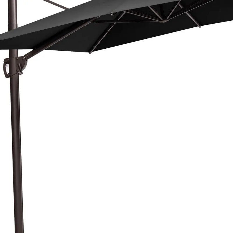 11' Black Polyester Round Tilt Cantilever Patio Umbrella With Stand Homeroots Outdoor