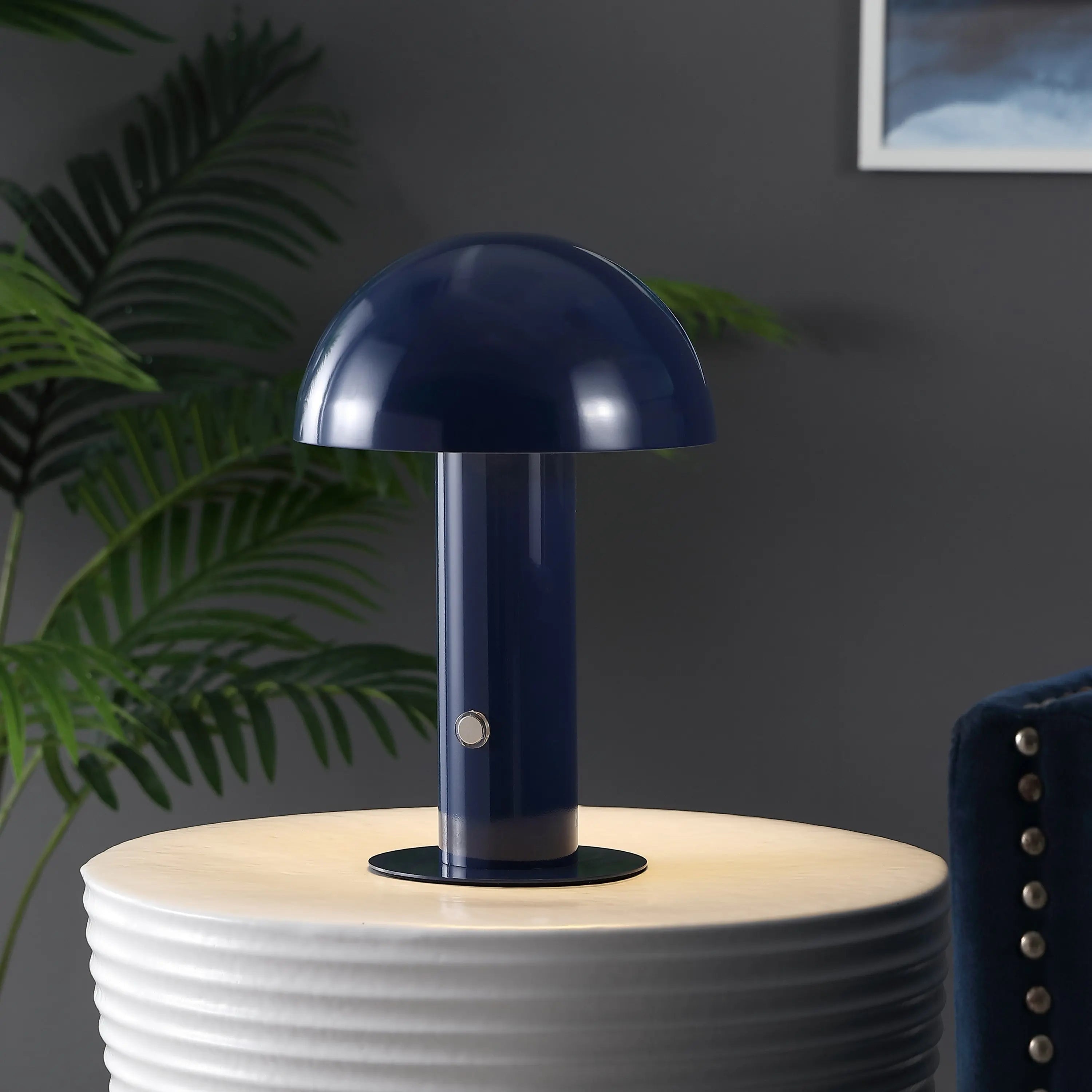 11" Blue Novelty USB Table Lamp With Globe Shade Homeroots Lighting