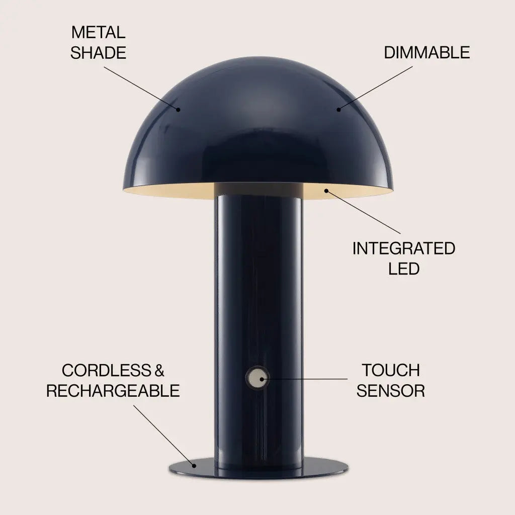 11" Blue Novelty USB Table Lamp With Globe Shade Homeroots Lighting