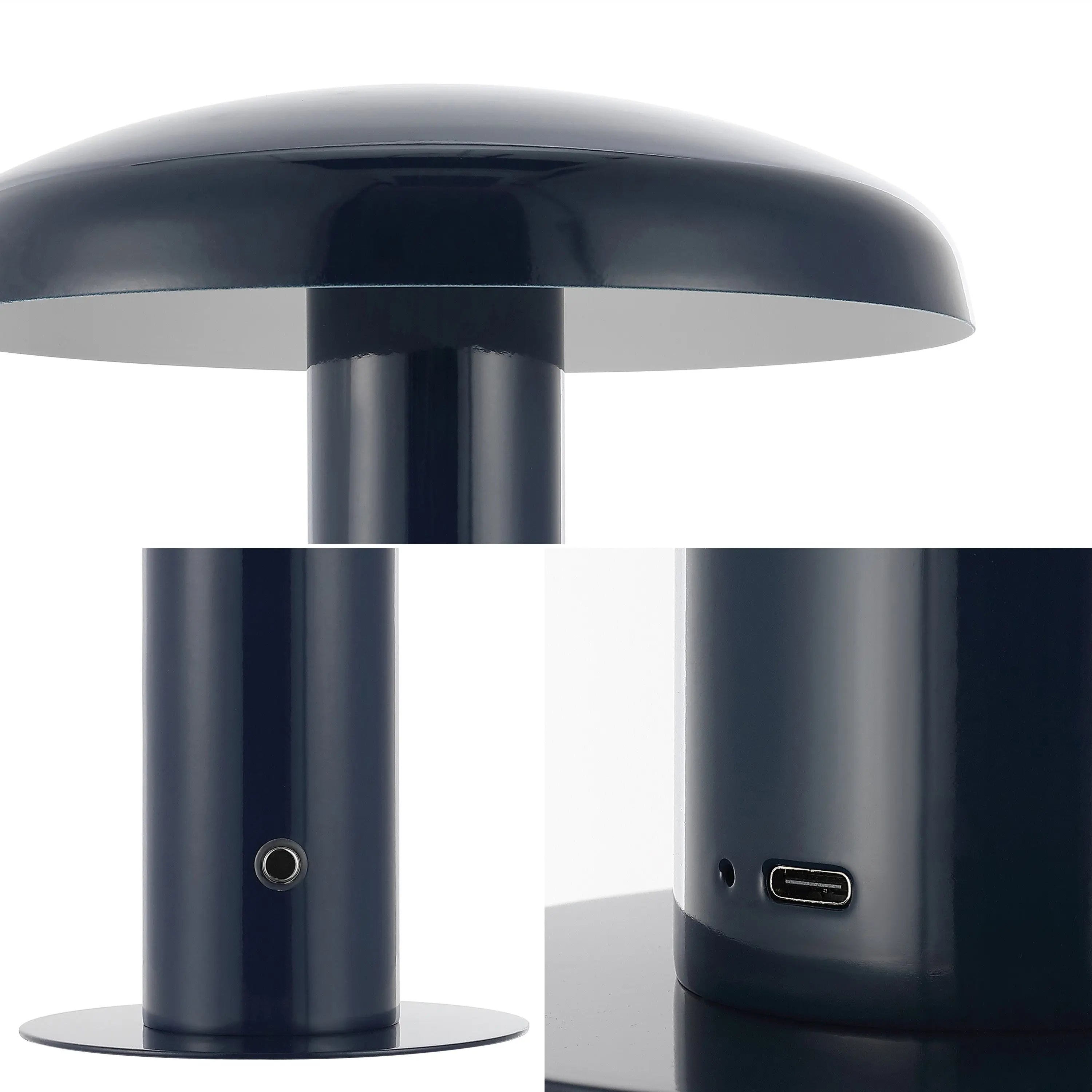 11" Blue Round USB Desk Lamp With Globe Shade Homeroots Lighting